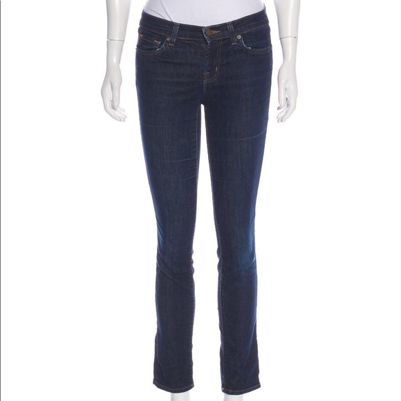 J Brand Dark Wash Skinny Jeans Low-Rise sz XS - Picture 3 of 5